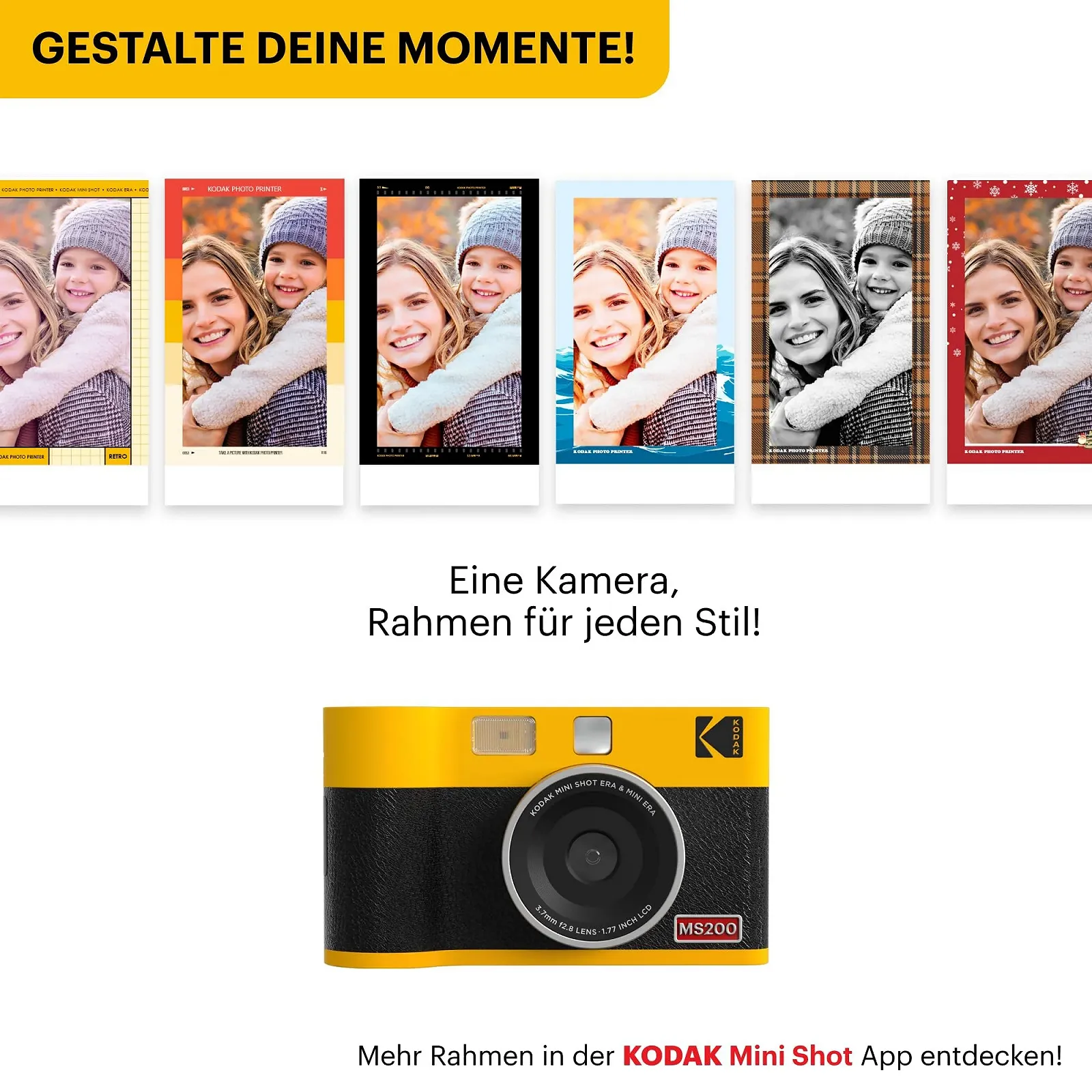 Фотокамера мгновенной печати и принтер Kodak Mini Shot 2 ERA Yellow, фото №5