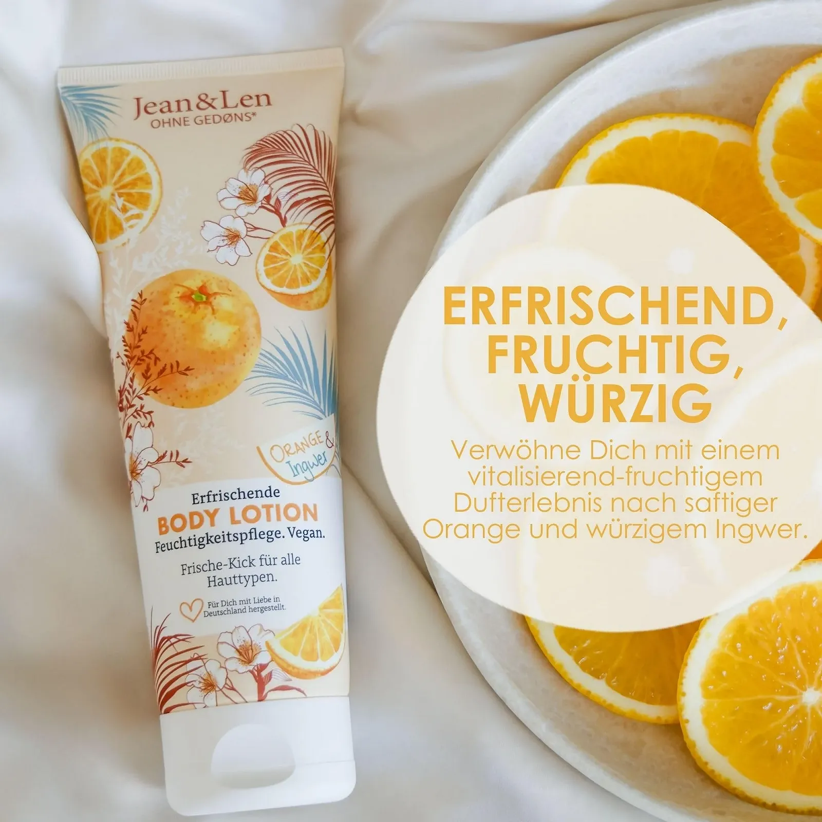 Лосьйон для тіла Jean & Len Orange & Ginger Легка текстура 250 мл, фото №5 Лосьйон для тіла Jean & Len Orange & Ginger Легка текстура 250 мл, фото №5