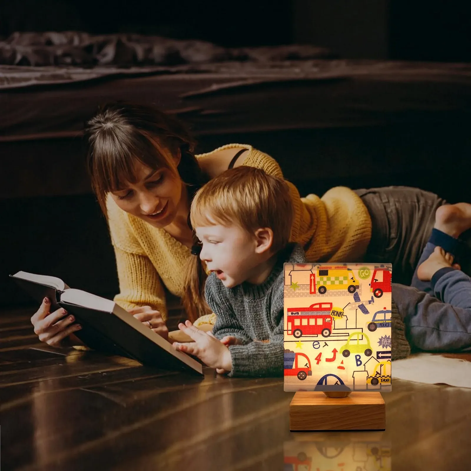 Настільна лампа Wetry Children's Room Unicorn Motif Lampshade димована з акумулятором, фото №7