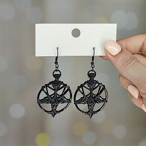 Сережки Бафомет Пентаграмма - Фото 1