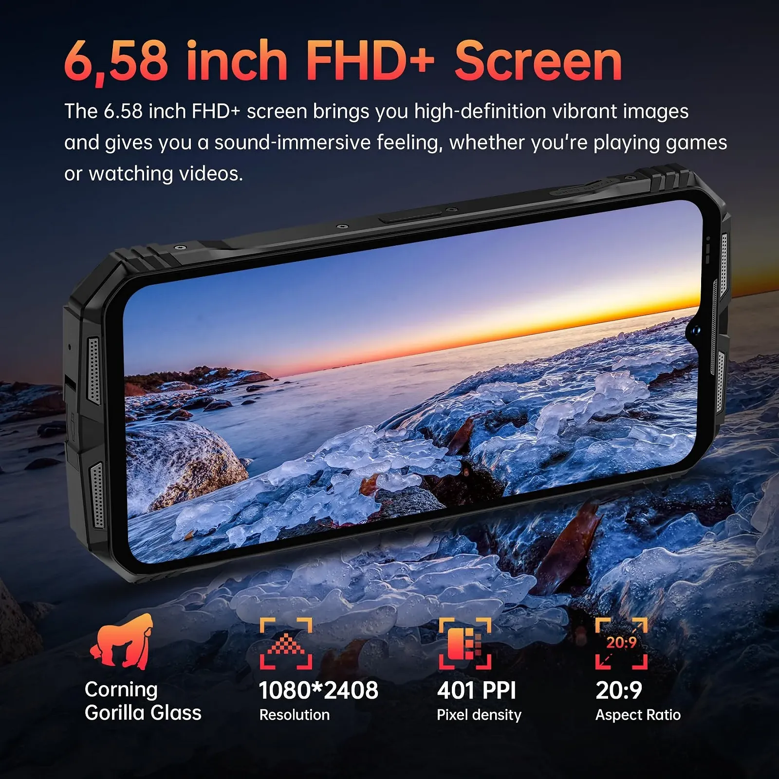 Смартфон DOOGEE S Punk (2024) 126 дБ 16 ГБ + 256 ГБ 10800 мАч/33 Вт 6.58 дюймов FHD+ IP68, фото №5