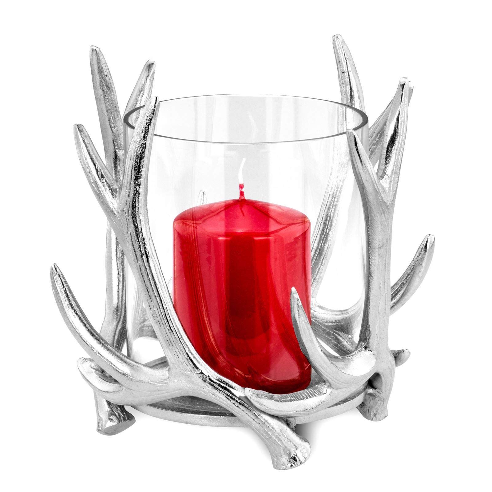 Ліхтар H.Bauer jun. Скло Діаметр 19 см Полірований алюміній у формі оленячих рогів, фото №2