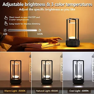 Настільна світлодіодна лампа Hapfish Бездротова Акумуляторна 3000 мАг USB Алюмінієва Водонепроникна Регульована synthetic.ua - Фото 1