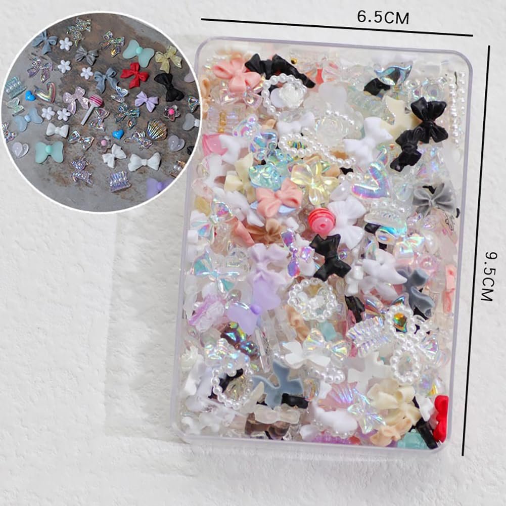 3D Подвески для ногтей Разные формы Стразы для ногтей Драгоценные камни Бабочка Бант Сердце Украшения для ногтей Плоская задняя часть Украшения для ногтей для рукоделия, фото №2