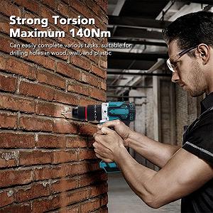 Шурупокрут Risegun Brushless Cordless 2 Швидкості 20+ 3 Установки Торсіону 1/2" Патрон 18В Акумуляторний Ударний synthetic.ua - Фото 1