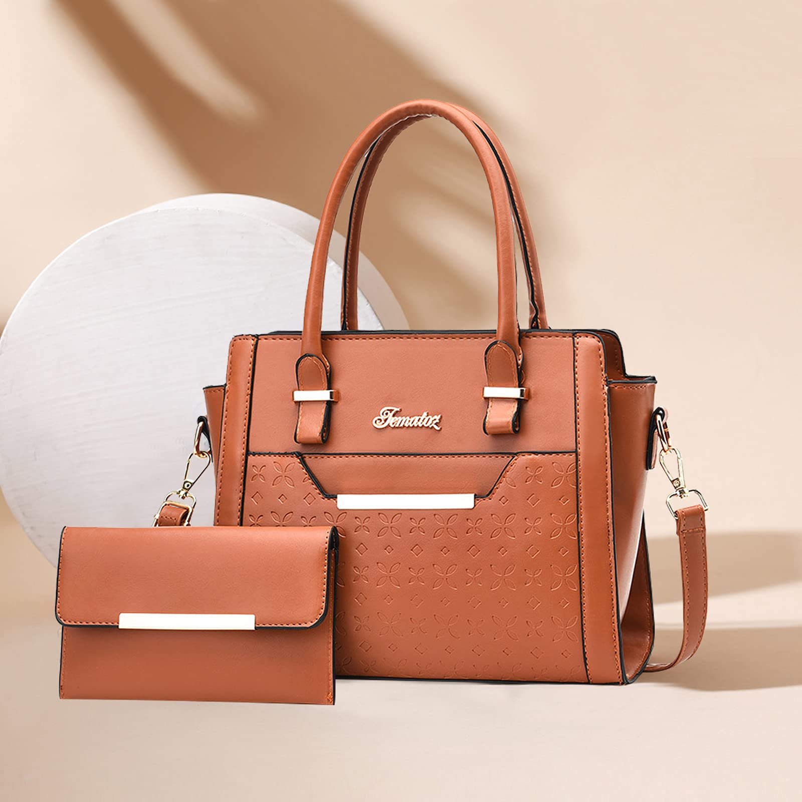 Сумка с ручками Nicole & Doris Большая Элегантная Сумка-шоппер с регулируемым плечевым ремнем Кожа 2 шт., фото №3