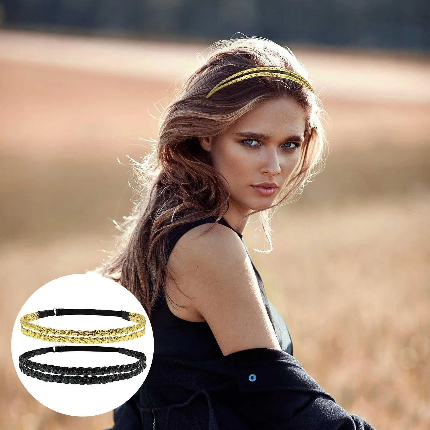 Набір плетених еластичних пов'язок для волосся, фото №6