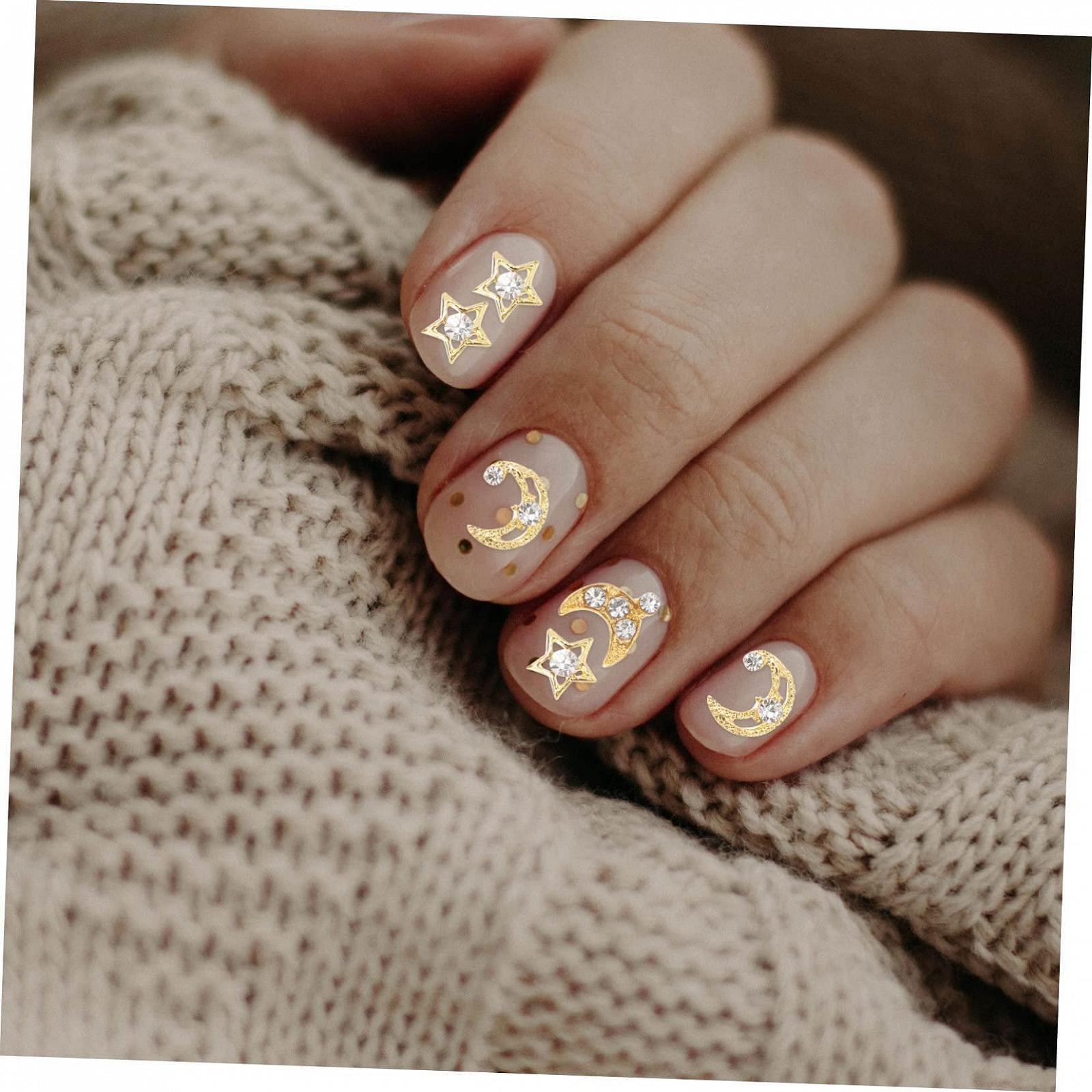 Металеві прикраси для нігтів Ipetboom Зірка та Місяць, фото №8