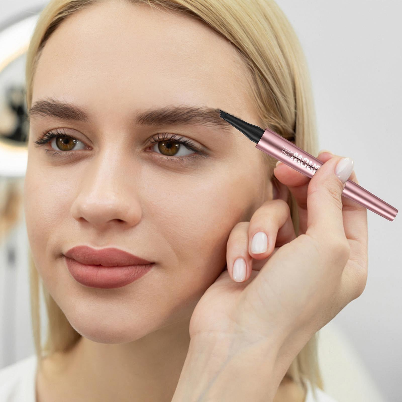 Карандаш для бровей 3D 4-х зубчатый водостойкий черный, серый, светло-коричневый, коричневый, фото №5