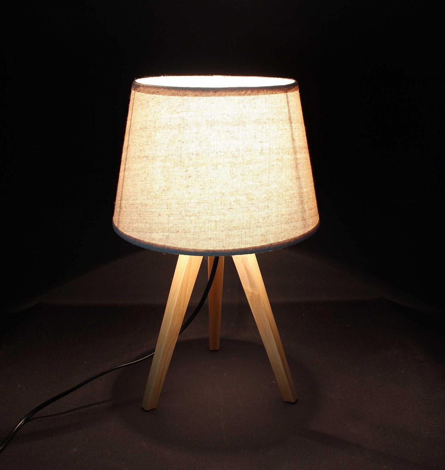 Настільна лампа Nature Дерево Поліестер Діаметр 24 x 38 см Кабель 160 см E14 40 Вт, фото №4