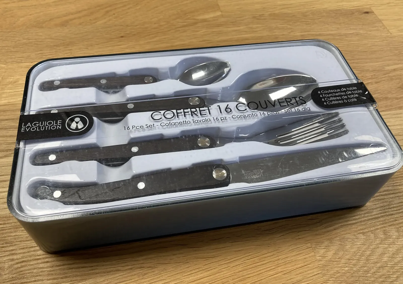 Набір столових приборів Laguiole Evolution Sens Collection (Темне дерево) 16 предметів, фото №2