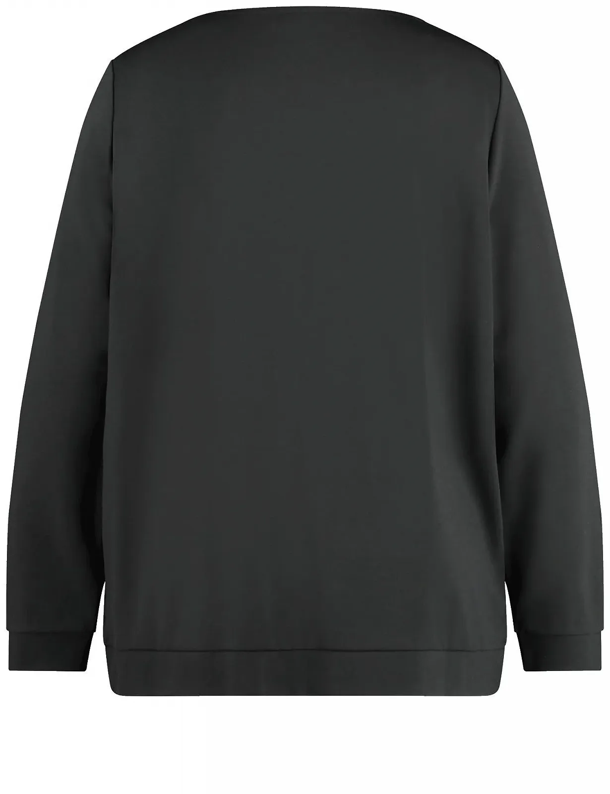 Женская Толстовка Samoon Однотонная с длинными рукавами и манжетами, украшенная бриллиантами, фото №2