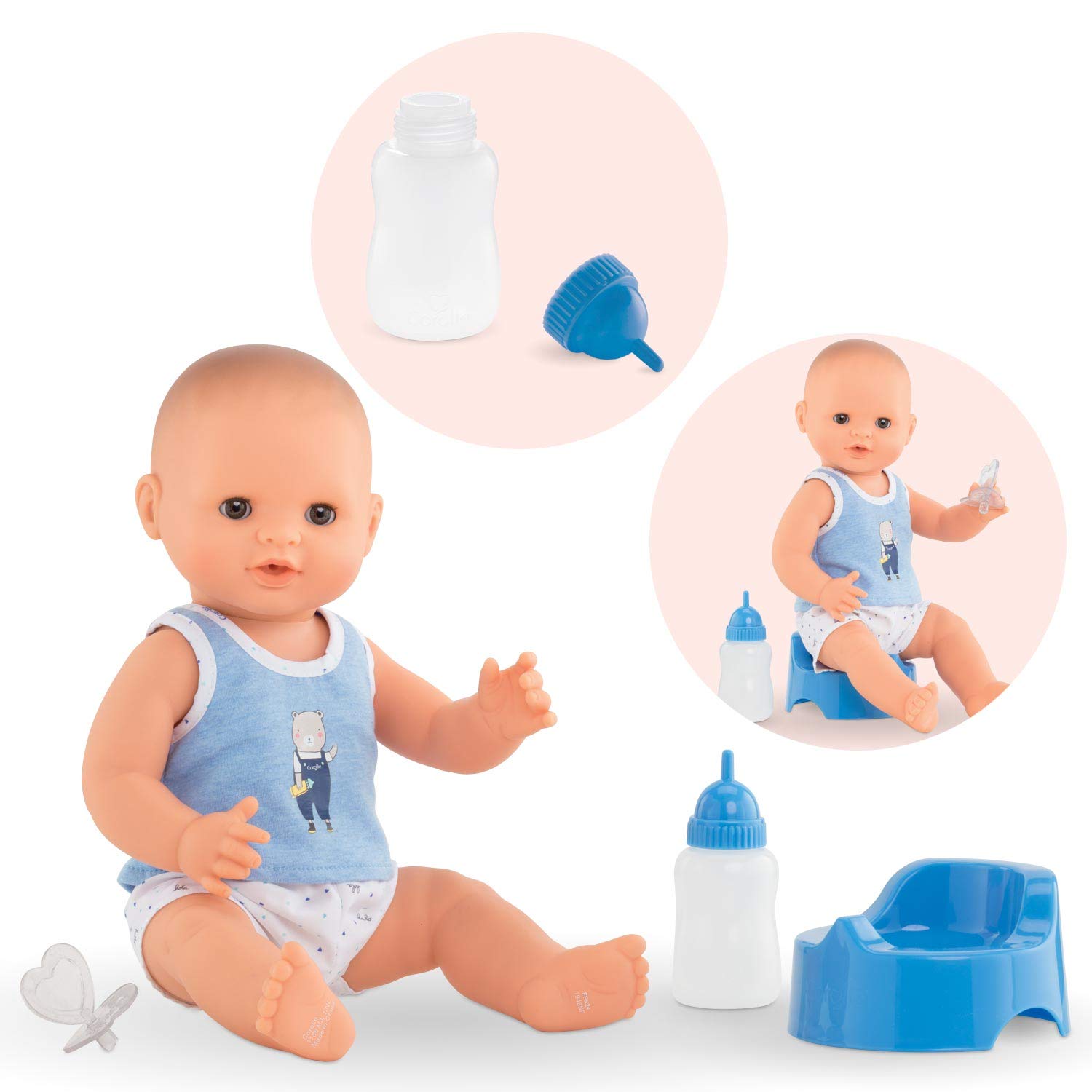Лялька Corolle 9000130260 Mon Grand Poupon Paul Trink und Näss Bath Baby 36 см з шармом і ароматом ванілі, фото №3