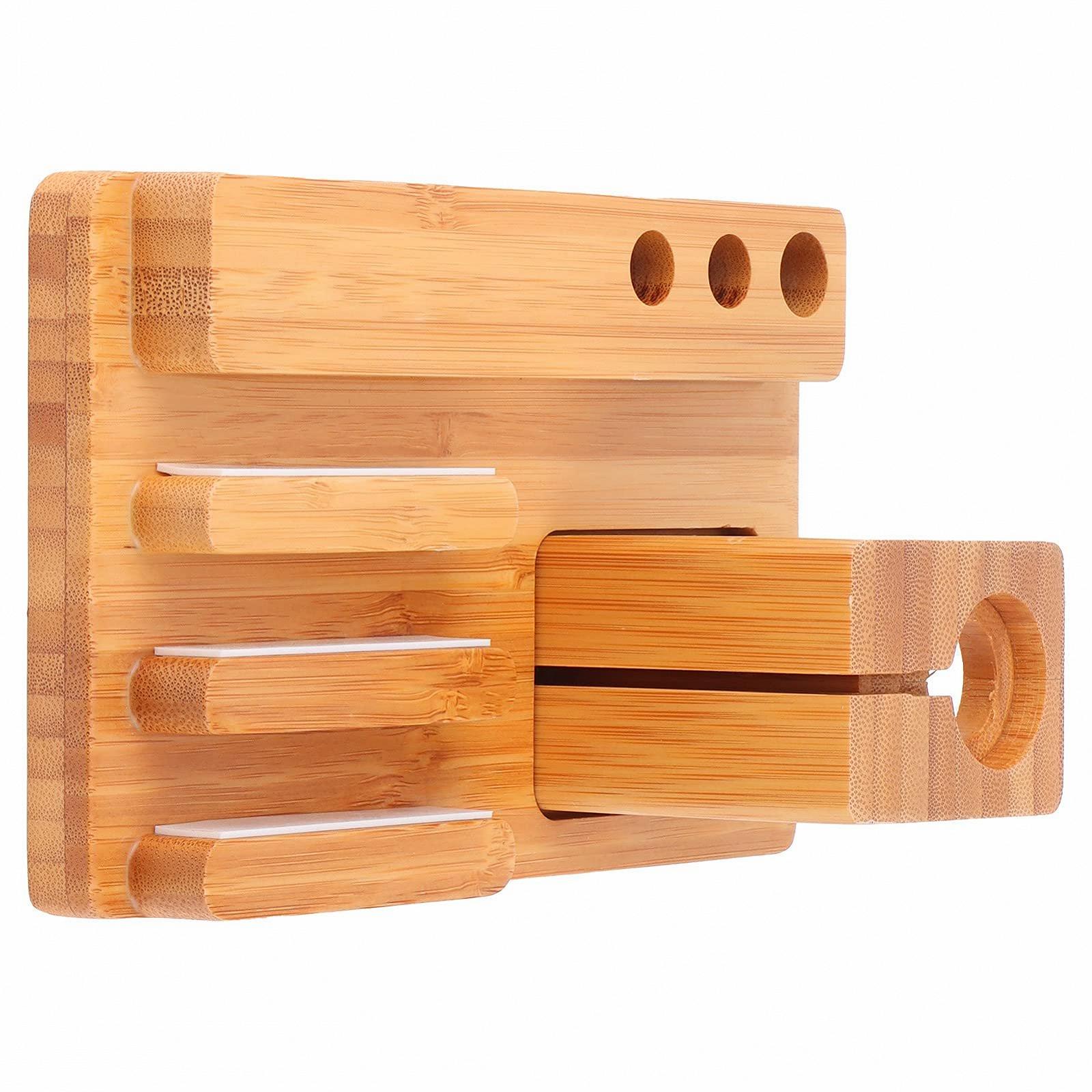 Настольный держатель для телефона для ноутбука, деревянная подставка, компактный дизайн, экономия места, фото №8