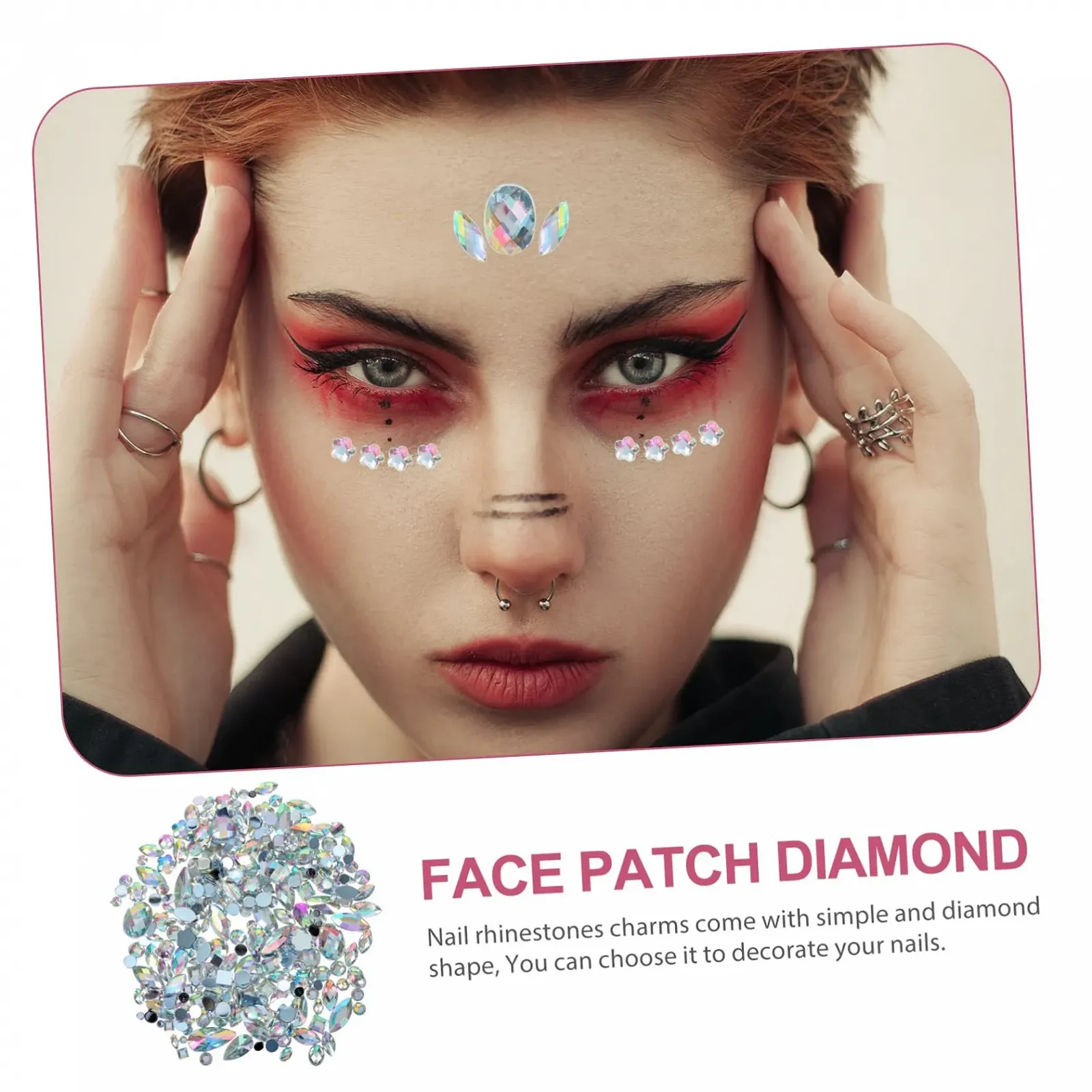 Стразы акриловые MERRYHAPY Разные формы, 300 шт, разноцветные, фото №7