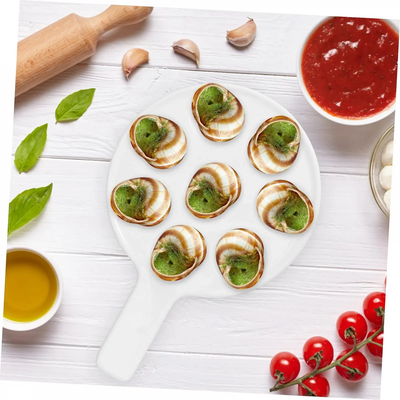 Форма для випікання Sosoport Porcelain Escargot керамічна з отворами та ручками термостійка, фото №4