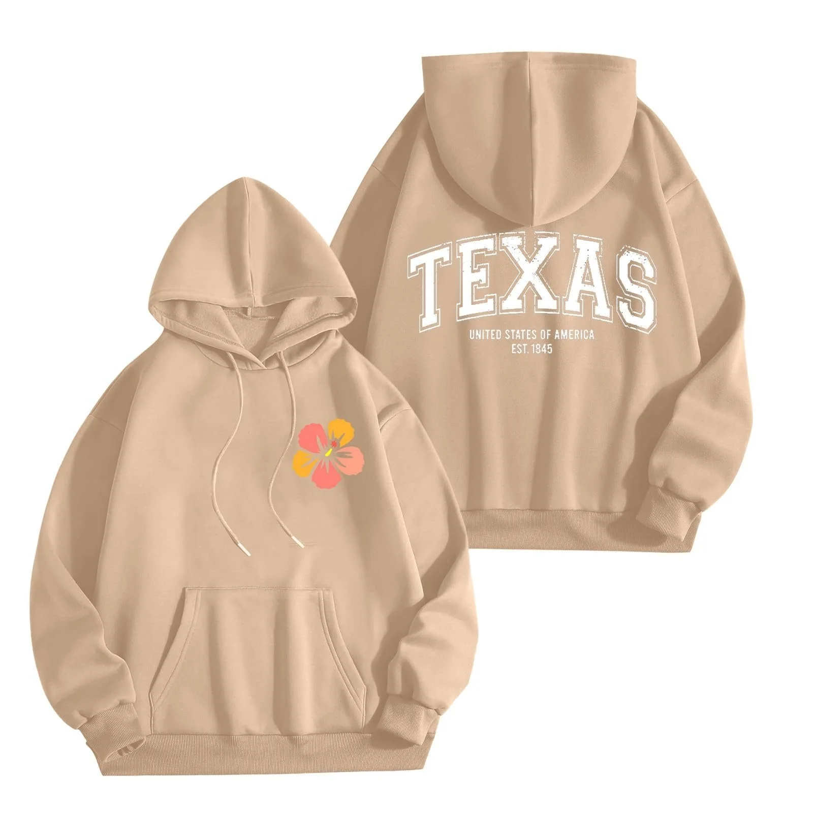 Женский Худи Generic с надписью Модный Осенний Пуловер с длинными рукавами Зимний Повседневный, фото №1