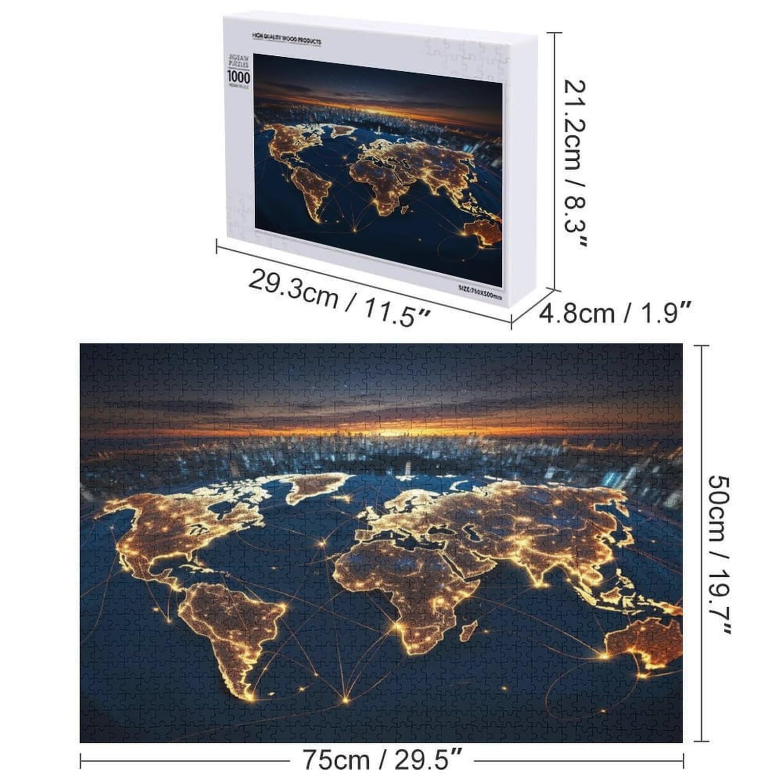 Деревянный пазл World Map 1000 деталей (75 x 50 см), фото №2