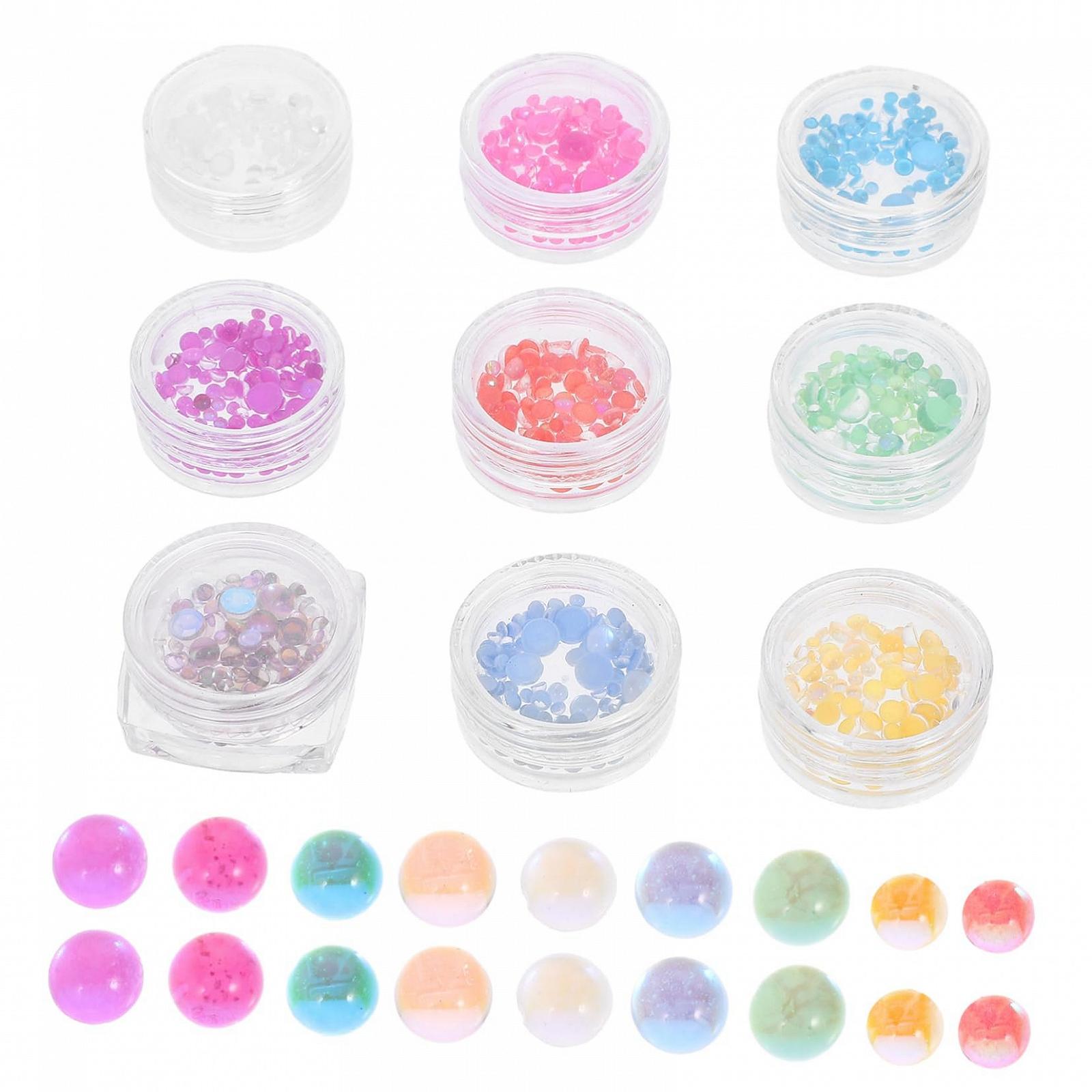 Намистини для нігтів скляні Різнокольорові та стрази для творчого дизайну нігтів, фото №1