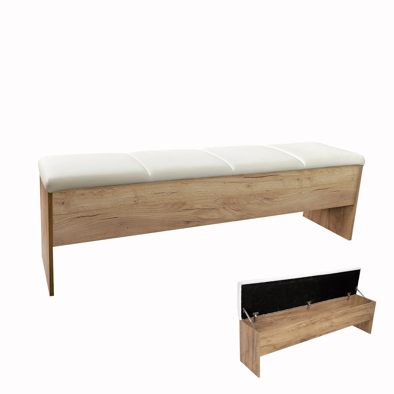 Банетка к кровати Миро-Марк Asti Дуб Крафт/Глянец Белый опция 160х200, фото №1