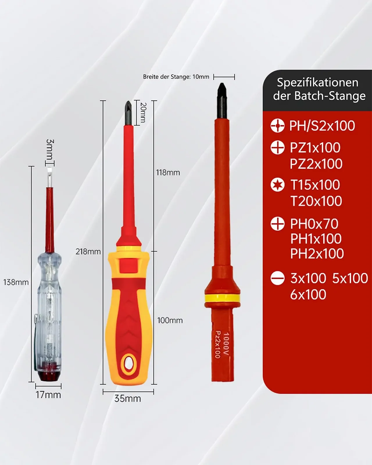 Набір ізольованих викруток 13 предметів 1000 В Slotted Torx з тестером напруги, фото №7