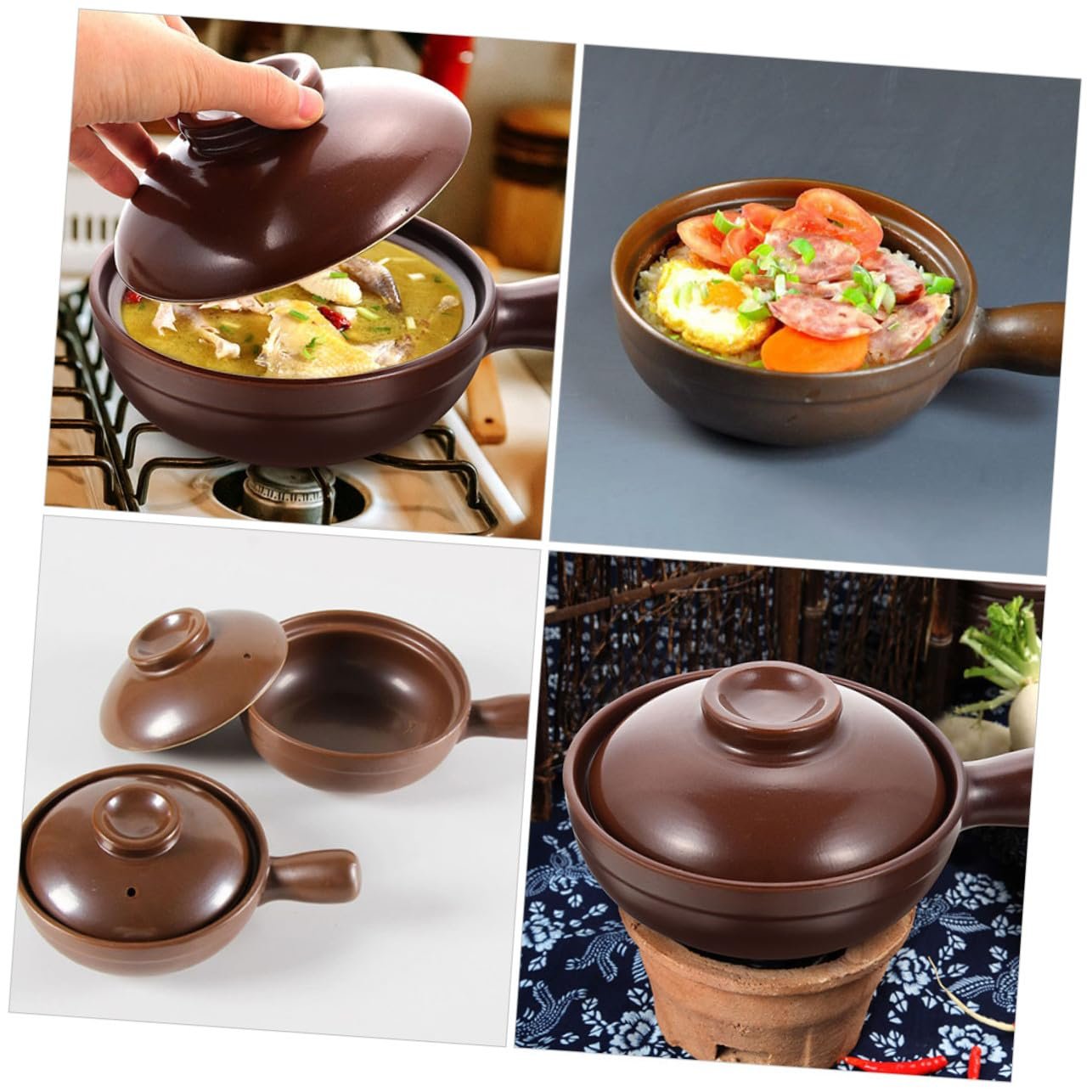 Кастрюля керамическая литиево-кремниевая технология с ручками и отверстием для пара, фото №6