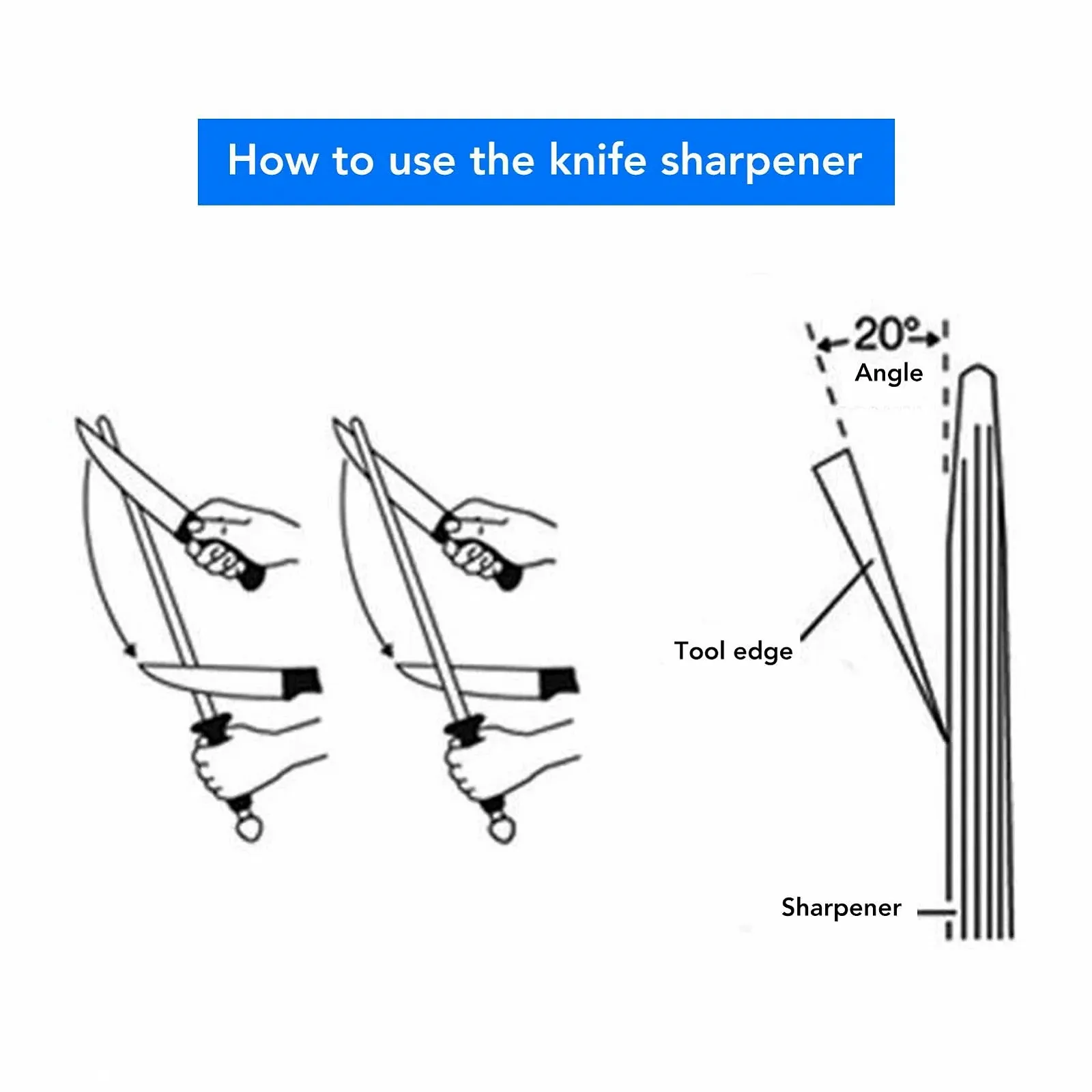 Мусат для ножей углеродистая сталь с пластиковой ручкой Black, фото №3