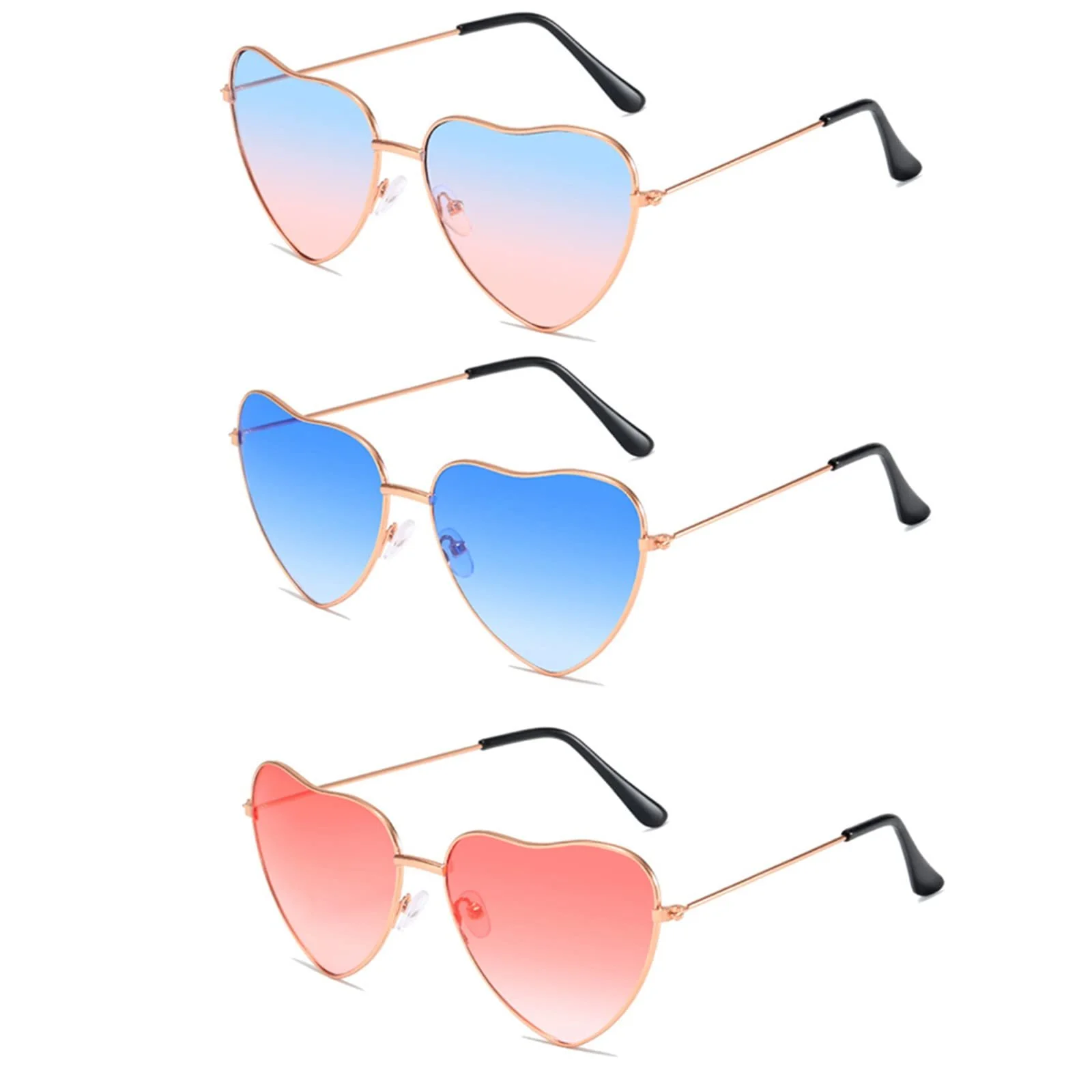 Солнцезащитные очки Hippie Colrid Ретро Розовый (3 пары), фото №1