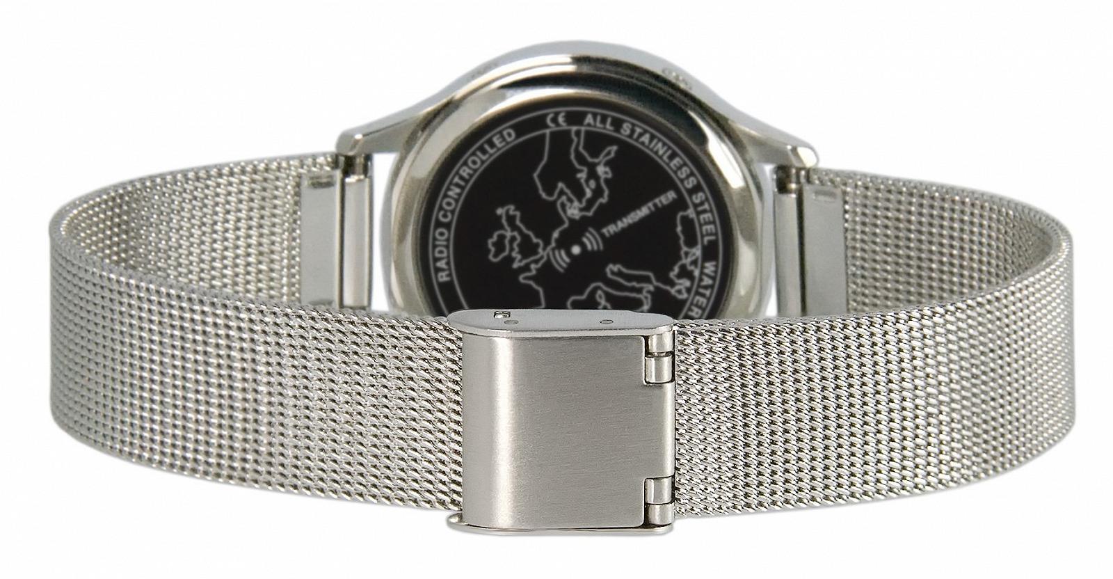 Элегантные женские радиоуправляемые часы (механизм Junghans) миланский браслет, корпус из нержавеющей стали, 964.5101, серебристый, черный, браслет, фото №2 Элегантные женские радиоуправляемые часы (механизм Junghans) миланский браслет, корпус из нержавеющей стали, 964.5101, серебристый, черный, браслет, фото №2