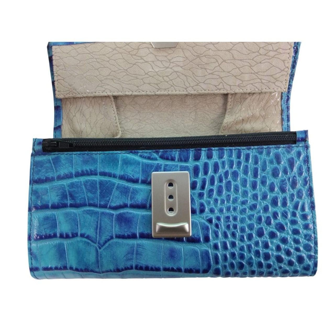 Гаманець Великий déqua Unique G9 Crocodile Turquoise, фото №3