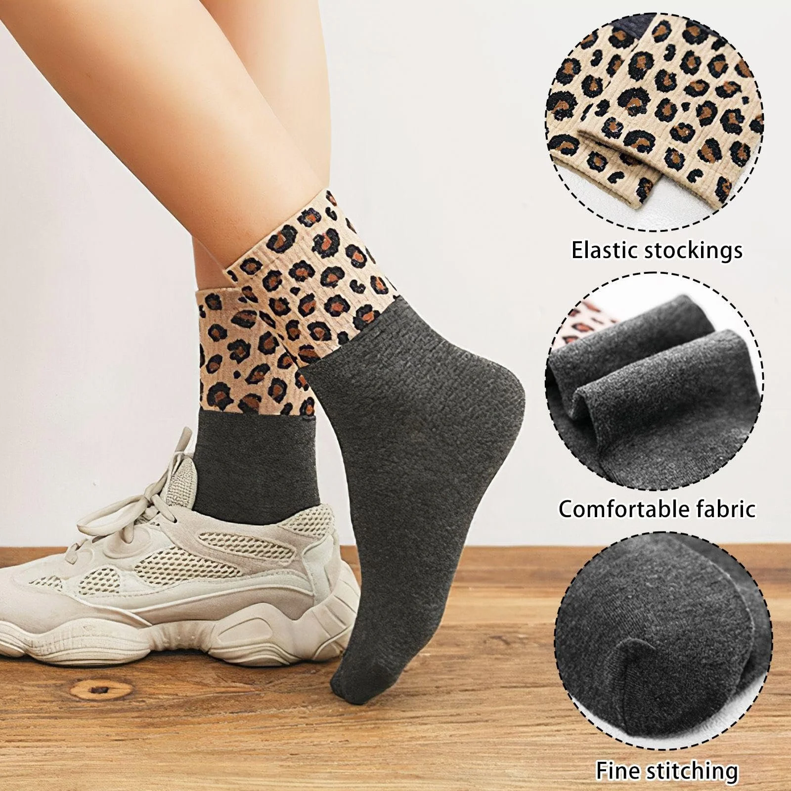Шкарпетки з леопардовим принтом 6 пар, фото №3