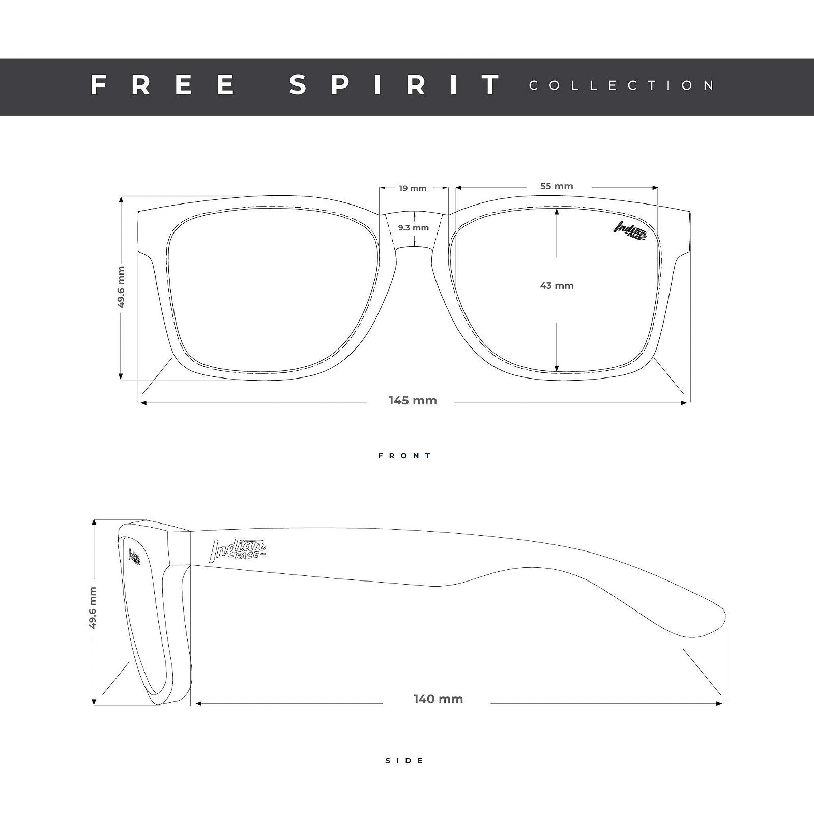 Сонцезахисні окуляри Унісекс The Indian Face Free Spirit Чорний, one size, чорний, фото №6