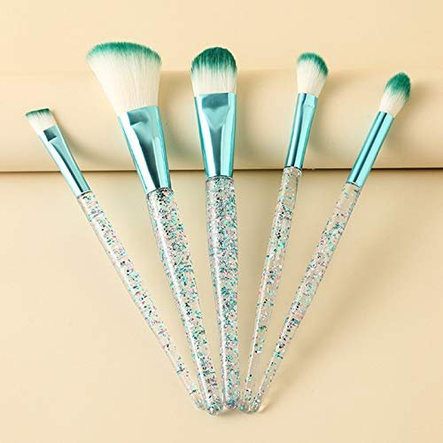 Набор кистей для макияжа Grendly Fashion 10 шт. Shinny Crystal для растушевки, контуринга лица, косметический набор - B, фото №4