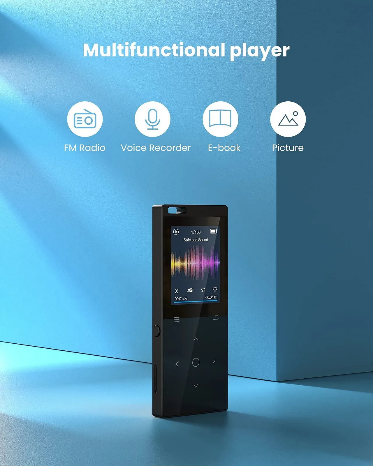MP3 плеер DODOSOUL 128GB Bluetooth 5.2, черный, фото №8