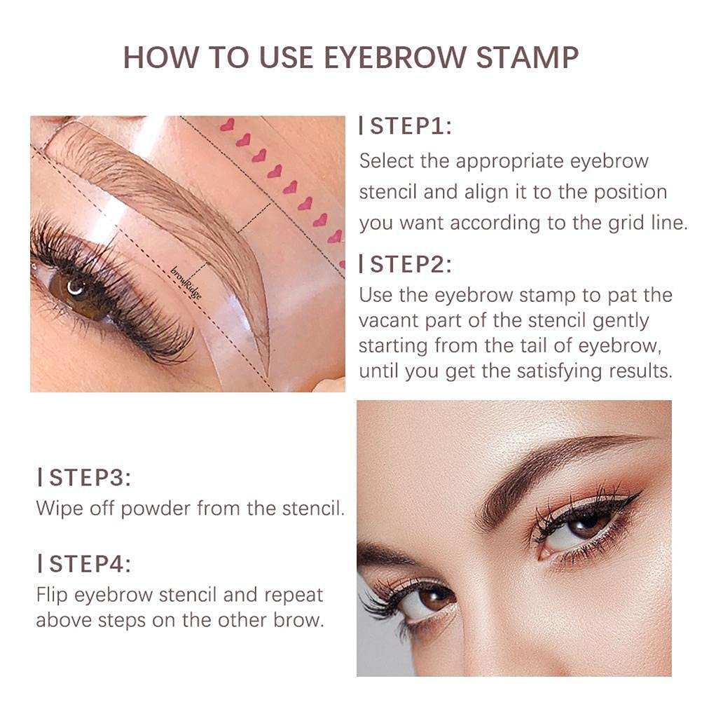 Набір штампів для брів з трафаретом і 2 пензлі Makeup Tools, фото №4