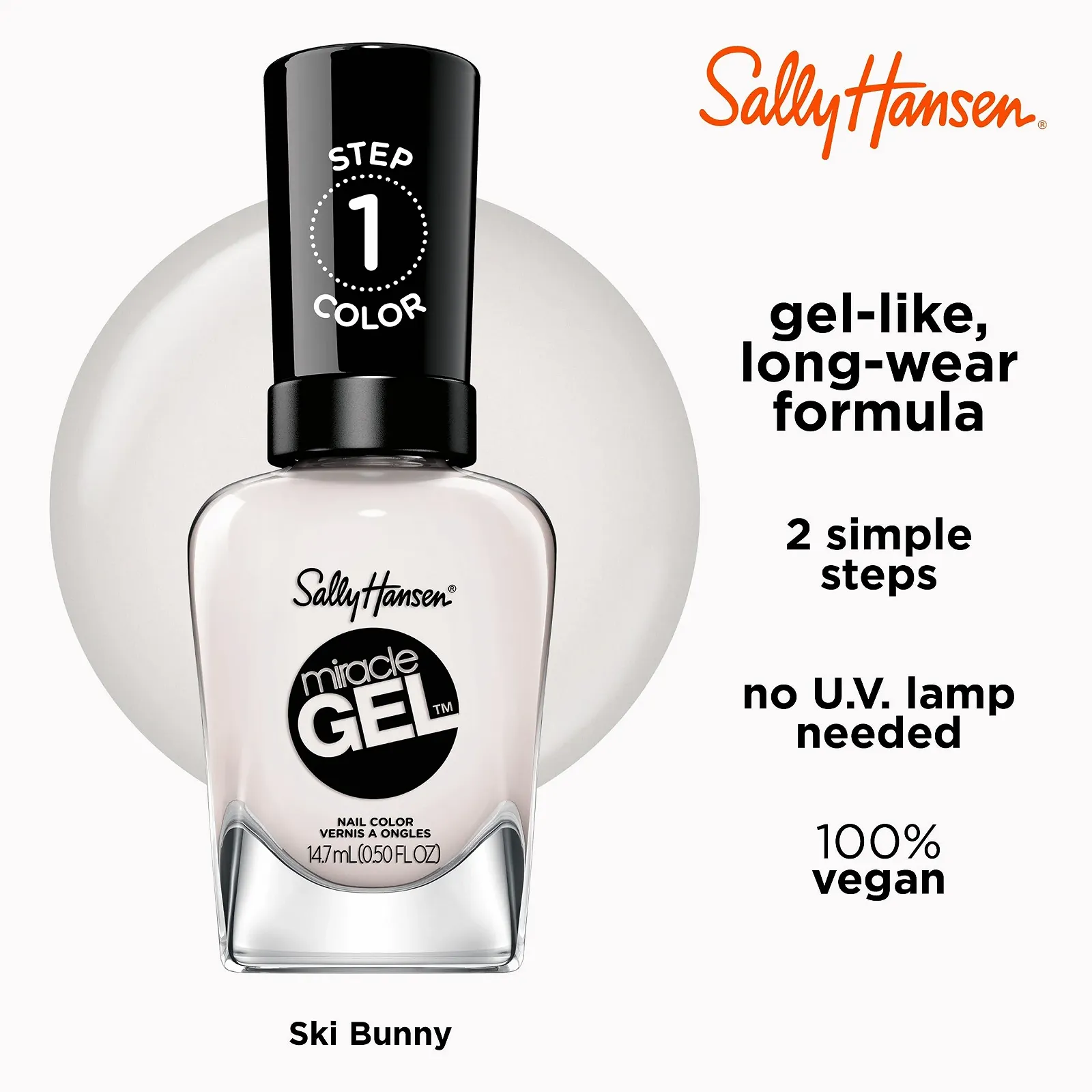 Гель-лак Sally Hansen Miracle Gel 230 Ski Bunny, фото №4 Гель-лак Sally Hansen Miracle Gel 230 Ski Bunny, фото №4