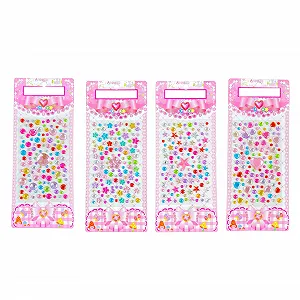 Набір самоклейних блискучих стразів 4 аркуші, акрилові стрази, блискітки діаманти для рукоділля - Фото 1