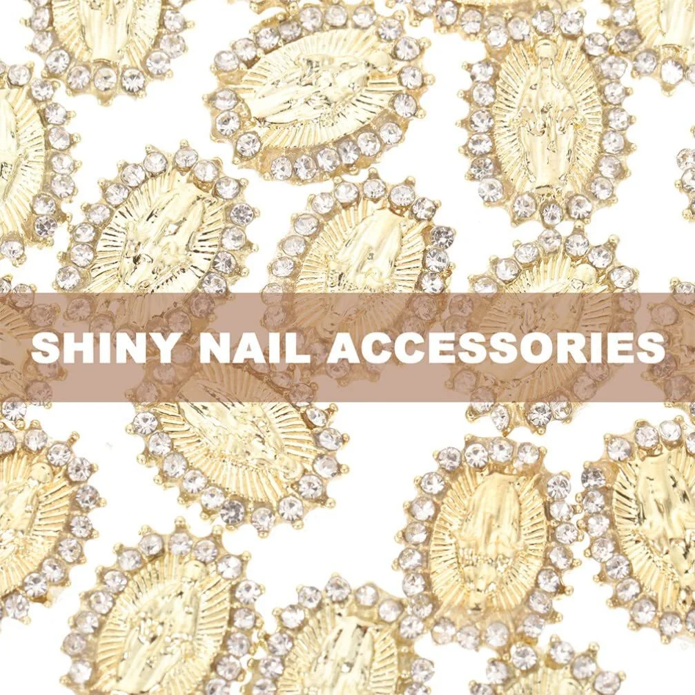 Украшения для ногтей Дева Мария 3D Ретро Украшения для ногтей Дева Гваделупская San Judas Религиозные украшения для ногтей, 30 шт, фото №5