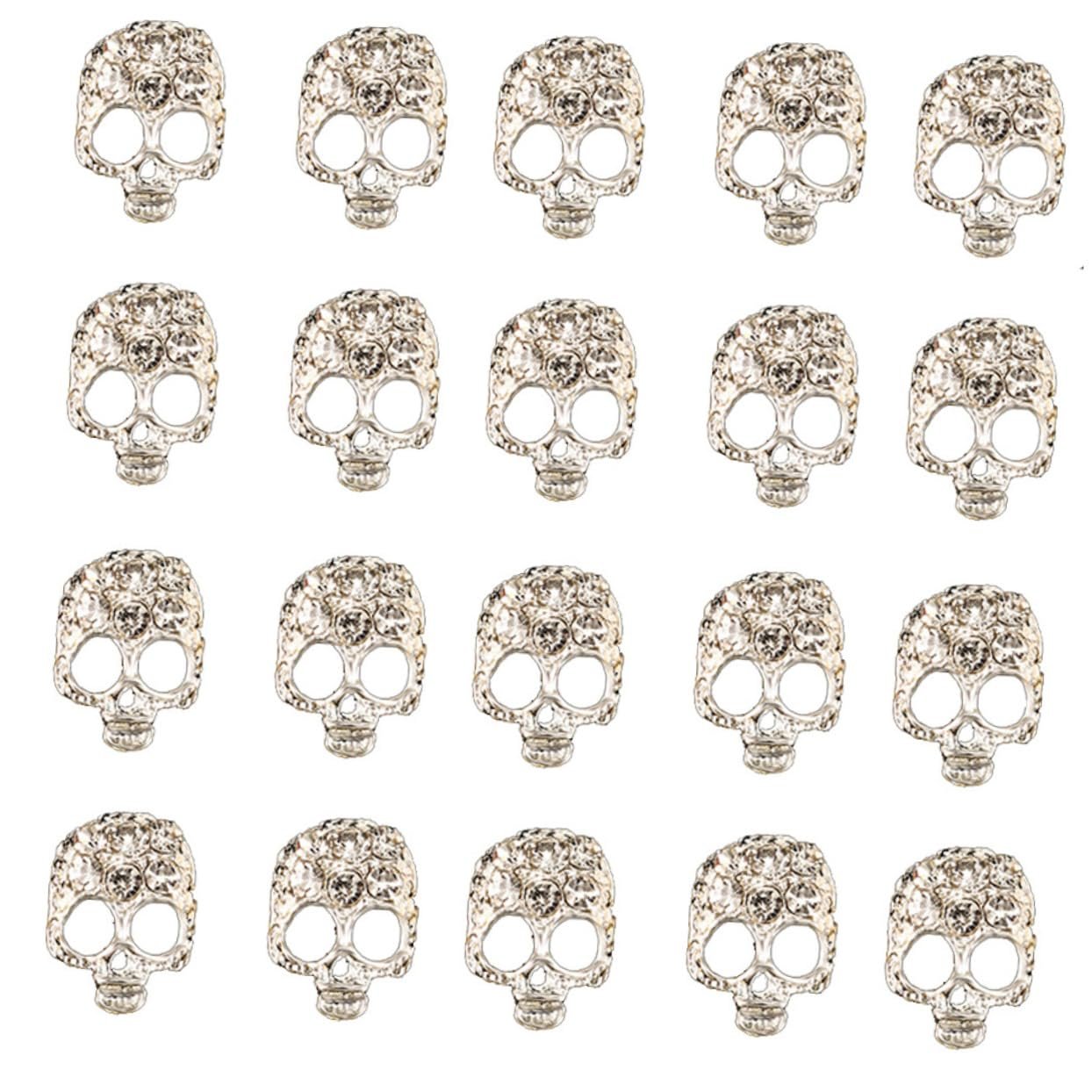 Набор украшений для ногтей Beavorty, 20 шт, стразы из металлического сплава в форме черепа для нейл-арта и украшения для дома, фото №7