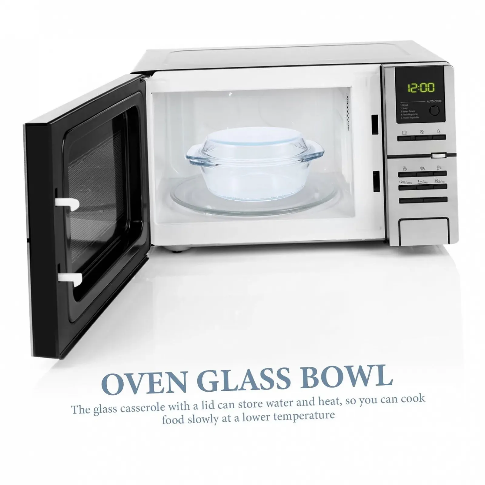 Круглая стеклянная форма для запекания Gadpiparty с крышкой и ручками из боросиликатного стекла термостойкая, фото №7