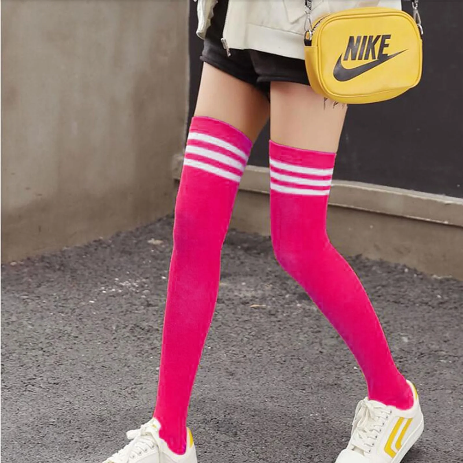 Женские очень длинные носки выше колена DRESHOW, гетры в полоску, высокие носки, фото №6