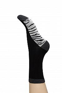 Шкарпетки Charnos Bamboo Zebra Footbed Сірий Mix One Size, звичайні, звичайні - Фото 1