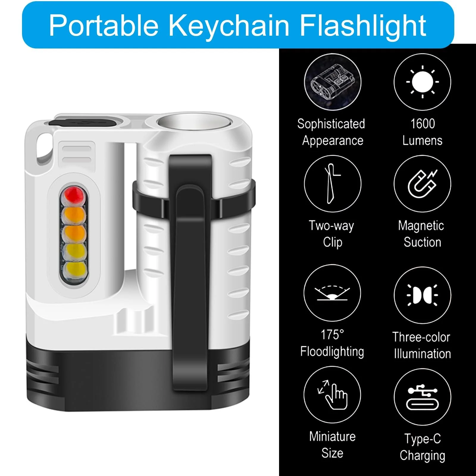 Маленький Светодиодный Фонарь Факел Ручной Яркий Водонепроницаемый Для Кемпинга на Открытом Воздухе Перезаряжаемый С Клипсой, фото №6