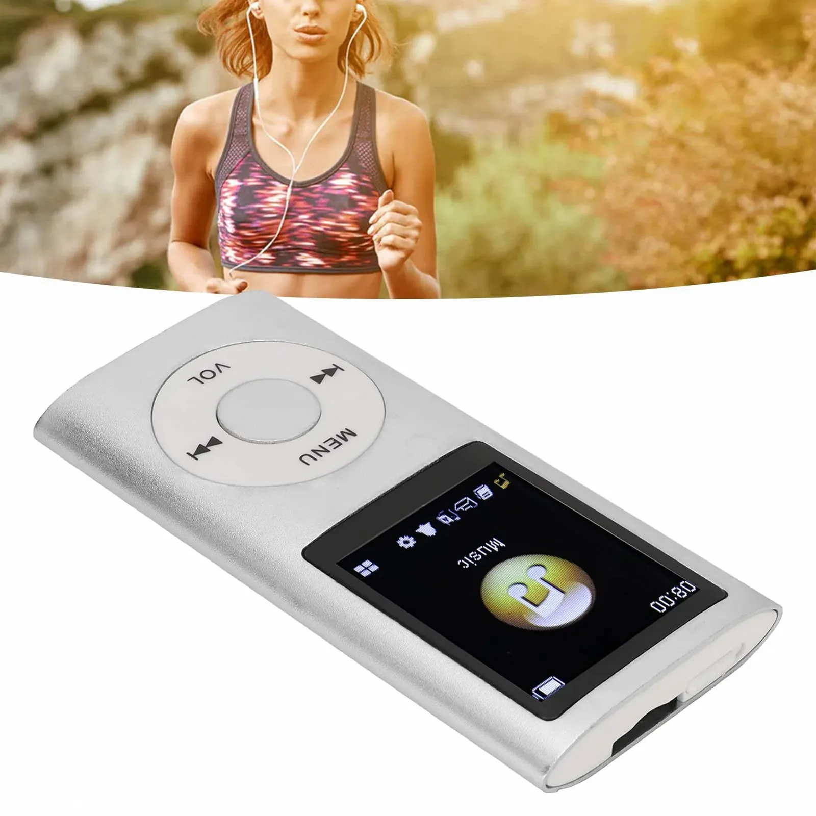 MP3 плеєр Stylish Multifunctional з навушниками Silver, фото №5