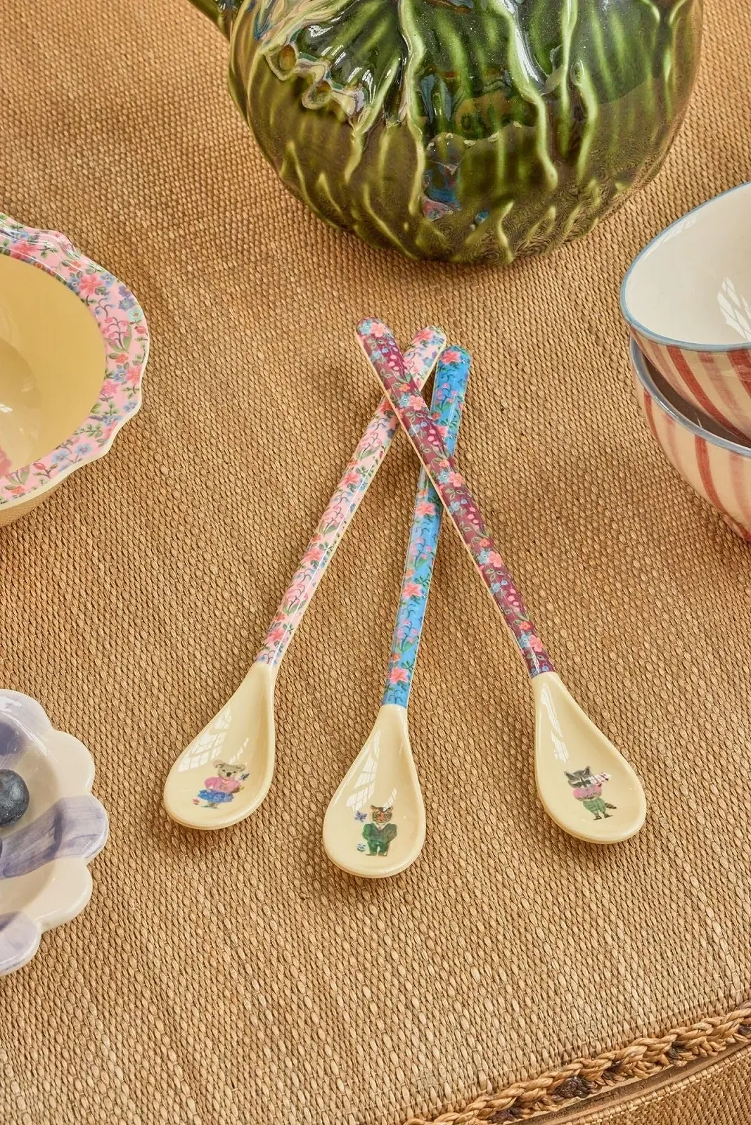 Ложка для лате Rice Nathalie Léte Print Melamine Набір з 3 штук Multi-Coloured, фото №2
