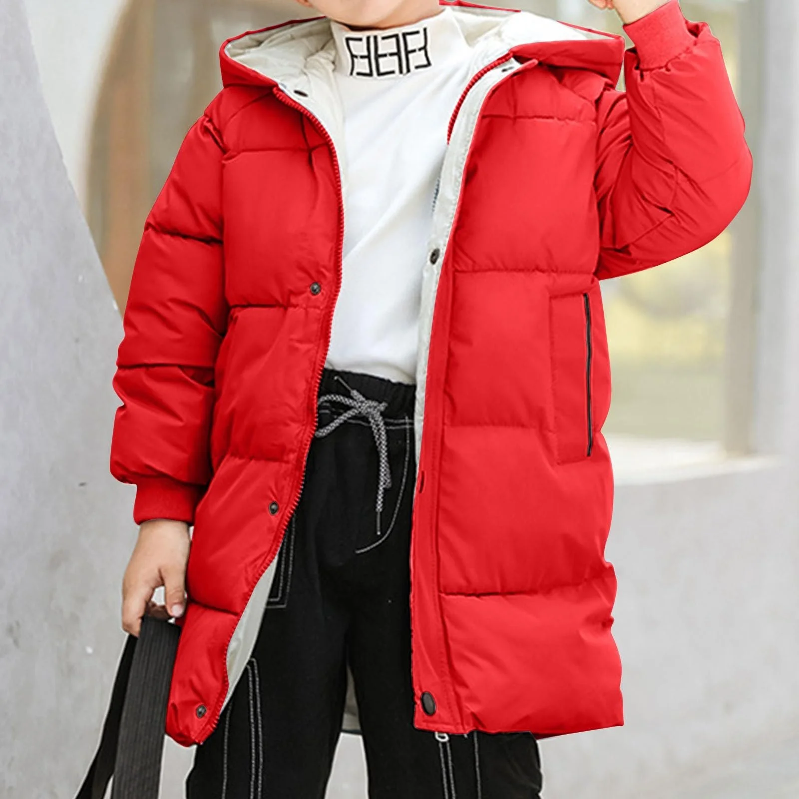 Зимова куртка NZYIHAO Довге пухове пальто для дівчат, фото №5