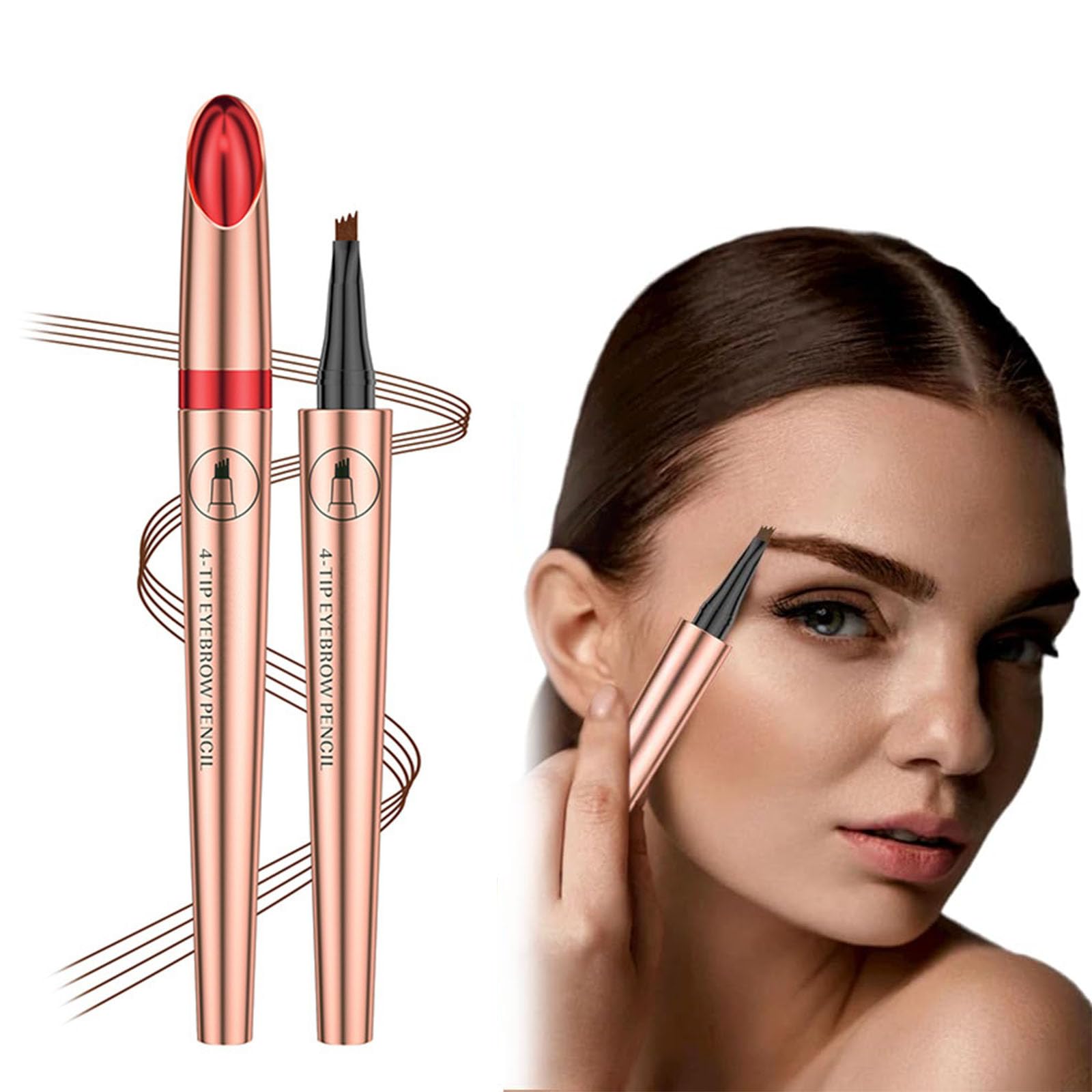 Олівець для брів 3D Waterproof Microblading 4 Fork Tips Liquid Hair Drawing Long-Lasting Natural Waterproof Smudge-proof Сірий, фото №1