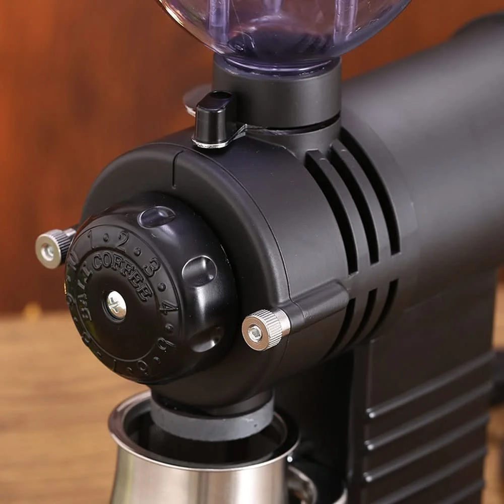 Електрична кавомолка конічна млин з 10 регульованими параметрами помелу нержавіюча сталь для помелу еспресо кавових зерен спецій горіхів та зерна (чорний), фото №6 Електрична кавомолка конічна млин з 10 регульованими параметрами помелу нержавіюча сталь для помелу еспресо кавових зерен спецій горіхів та зерна (чорний), фото №6