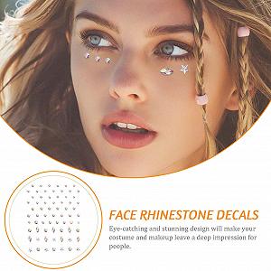 Стразы для лица Healvian 6 листов самоклеящиеся блестящие наклейки для тела и глаз для вечернего макияжа для женщин и девушек synthetic.ua - Фото 1