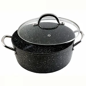 Каструля WECOOK! Granite 28 см 6.7 л скляна кришка кований алюміній індукційна антипригарна宣 synthetic.ua - Фото 1